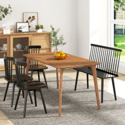 Gainoom Entryway Bench For 2 Windsor Bench Rubber Wood Dining Bench Indoor Bench - thumbnail 7