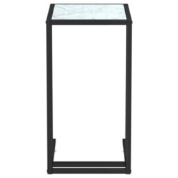 Vidaxl Computer Side Table White Marble 50X35X65 Cm Tempered Glass Computer Side Tables - thumbnail 3