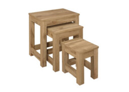 Oak Nest Of Tables New 3 Tables Birlea Compton Nested Set Side Tables - thumbnail 3