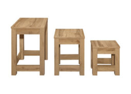 Oak Nest Of Tables New 3 Tables Birlea Compton Nested Set Side Tables - thumbnail 5