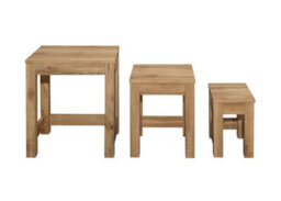 Oak Nest Of Tables New 3 Tables Birlea Compton Nested Set Side Tables - thumbnail 4