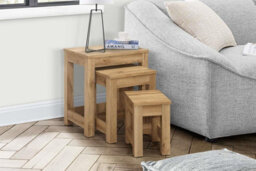 Oak Nest Of Tables New 3 Tables Birlea Compton Nested Set Side Tables - thumbnail 1