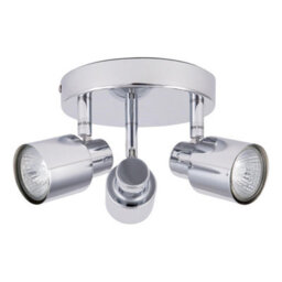 First Choice Lighting Chrome 3 Light Ip44 Bathroom Round Spotlight Plate