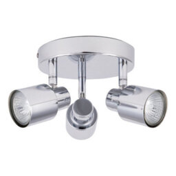 First Choice Lighting Chrome 3 Light Ip44 Bathroom Round Spotlight Plate - thumbnail 2