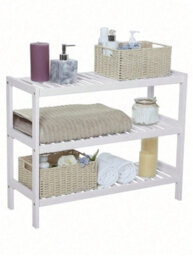 LEDREM Natural Bamboo 3-Tier Shoe Rack, Shelf For Shoes Plants Books, For Living Room Hallway Bedroom Bathroom, 26 X 70 X 55 Cm - thumbnail 6