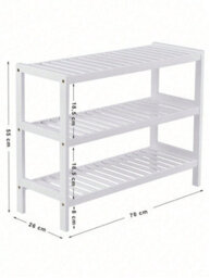 LEDREM Natural Bamboo 3-Tier Shoe Rack, Shelf For Shoes Plants Books, For Living Room Hallway Bedroom Bathroom, 26 X 70 X 55 Cm - thumbnail 9
