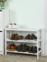 LEDREM Natural Bamboo 3-Tier Shoe Rack, Shelf For Shoes Plants Books, For Living Room Hallway Bedroom Bathroom, 26 X 70 X 55 Cm - thumbnail 4
