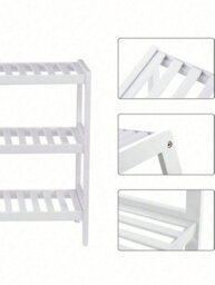 LEDREM Natural Bamboo 3-Tier Shoe Rack, Shelf For Shoes Plants Books, For Living Room Hallway Bedroom Bathroom, 26 X 70 X 55 Cm - thumbnail 8
