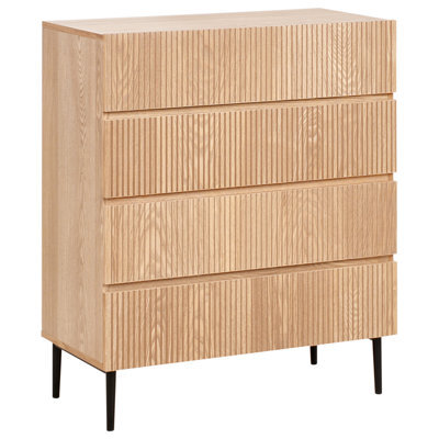 Beliani 4 Drawer Chest Blythe Natural Ash Wood - image 1