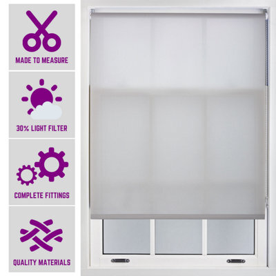 Furnished Made To Measure Day Light Roller Blinds - Grey Roller Blind For Windows And Doors (W)60Cm (L)165Cm - image 1