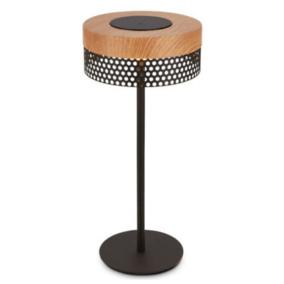 Briloner Black Wood Led Table Lamp Rechargeable Battery Bar Bedside Light 35Cm Dimmer - image 1