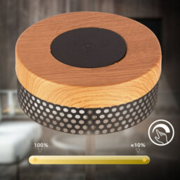 Briloner Black Wood Led Table Lamp Rechargeable Battery Bar Bedside Light 35Cm Dimmer - thumbnail 6