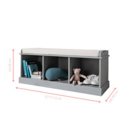 Nöa & Nani Noa & Nani Storage Bench With 3 Cubes In Silk Grey Stockholm - thumbnail 7