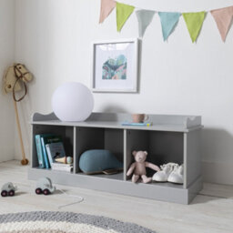 Nöa & Nani Noa & Nani Storage Bench With 3 Cubes In Silk Grey Stockholm - thumbnail 1