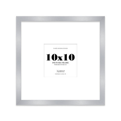 "10X10"" Silver Picture Frame - 10X10"" Square Frame With 7X7"" Mount For 10X10""/7X7"" Pictures Vintage Style Wall Art, 1 Pack" - image 1