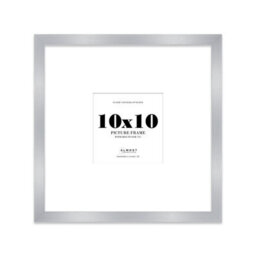 "10X10"" Silver Picture Frame - 10X10"" Square Frame With 7X7"" Mount For 10X10""/7X7"" Pictures Vintage Style Wall Art, 1 Pack" - thumbnail 1