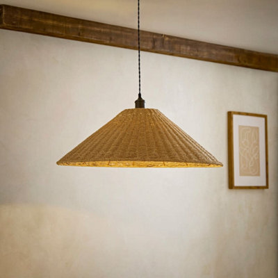 Valuelights Thelma Extra Large Wicker Conical Shade Ceiling Pendant Light Shade - image 1