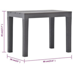 Berkfield Garden Table With 2 Benches Plastic Brown - thumbnail 7