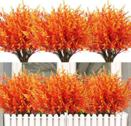 16 Pack Uv - Resistant Artificial Autumn Flowers For Garden, Window, Patio, Thanksgiving, Halloween, And Indoor Decoration - thumbnail 1