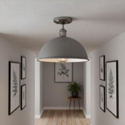 2 Pack Industrial-Semi Flush Mount Ceiling Light Metal 30Cm Dome Lampshade E27 Indoor Ceiling Lamp Fixture For Bedroom - thumbnail 3