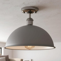 2 Pack Industrial-Semi Flush Mount Ceiling Light Metal 30Cm Dome Lampshade E27 Indoor Ceiling Lamp Fixture For Bedroom - thumbnail 2