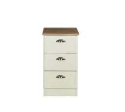 Albert 3 Drawer Bedside Cabinet In Cream Ash & Oak (Ready Assembled) - thumbnail 6