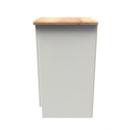 Albert 3 Drawer Bedside Cabinet In Cream Ash & Oak (Ready Assembled) - thumbnail 2