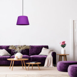 Happy Homewares Traditional 30Cm Purple Linen Fabric Drum Table/pendant Shade 60W Maximum - thumbnail 6