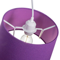 Happy Homewares Traditional 30Cm Purple Linen Fabric Drum Table/pendant Shade 60W Maximum - thumbnail 3