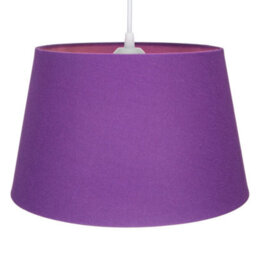 Happy Homewares Traditional 30Cm Purple Linen Fabric Drum Table/pendant Shade 60W Maximum - thumbnail 2