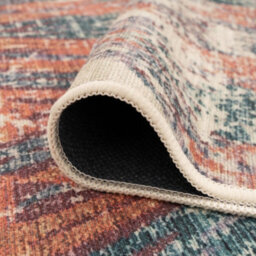 Loomed Beige Multi-Colour Abstract Soft Chenille Washable Living Room Area Rug 120Cm X 170Cm - thumbnail 7
