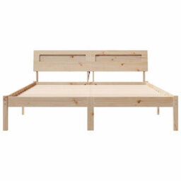 Berkfield Modern With Led Strip Lights Brown 150 X 200 Cm Solid Pine Wood - thumbnail 5