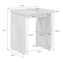 Sweeek - Set Of 2 Exotic Bedside Tables, Side Tables Acacia Wood Walnut Coloured 40X30X45 Cm - Asha - thumbnail 5