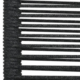 Berkfield 5 Piece Garden Dining Set Black Cotton Rope And Steel - thumbnail 6