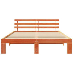 Berkfield Pine Wood Bed Frame Wax Brown Solid Wood 150 X 200 Cm Bed Frame - thumbnail 6