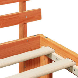 Berkfield Pine Wood Bed Frame Wax Brown Solid Wood 150 X 200 Cm Bed Frame - thumbnail 9