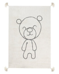 Beliani Kids Teddy Bear Print Rug 140 X 200 Cm Beige Cotton - thumbnail 1