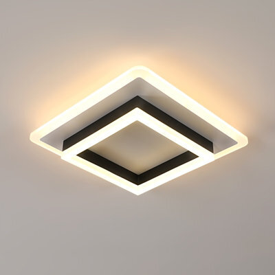 Pheashine Modern Square 30W 3000K Led Ceiling Light, 30X30X7Cm, Black + White, 3300Lm, Bedroom, Living Room, Dining Etc - image 1