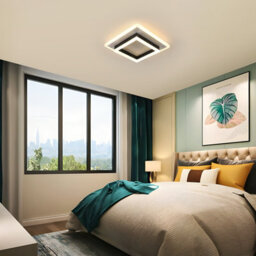 Pheashine Modern Square 30W 3000K Led Ceiling Light, 30X30X7Cm, Black + White, 3300Lm, Bedroom, Living Room, Dining Etc - thumbnail 6