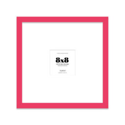 "8X8"" Bright Pink Picture Frame - 8X8"" Square Frame With 4X4"" Mount For 8X8""/4X4"" Pictures Art Deco Style Room Decor, 1 Pack" - thumbnail 1