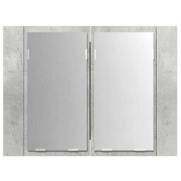 Berkfield Stylish Led Bathroom Mirror Cabinet Concrete Grey 60X12X45 Cm - thumbnail 9