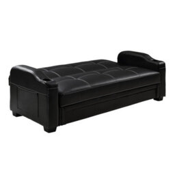 Home Detail Nebraska 3 Seater Sofa Bed Faux Leather With Side Pockets  Armrest Cupholders Underseat Storage Clic Clac - thumbnail 4