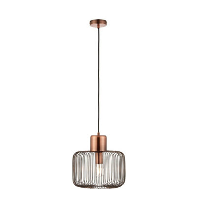 Luminosa Lighting Luminosa Nicola 1 Light Ceiling Wire Pendant Antique Copper, E27