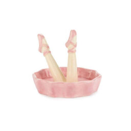 Balvi Ceramic Ballerina Dancing Happy Legs Pose Ring Trinket Tray Bowl - thumbnail 2