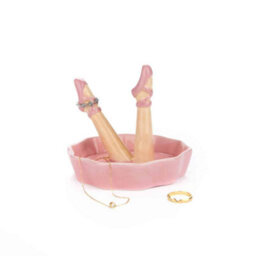 Balvi Ceramic Ballerina Dancing Happy Legs Pose Ring Trinket Tray Bowl - thumbnail 1