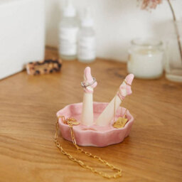 Balvi Ceramic Ballerina Dancing Happy Legs Pose Ring Trinket Tray Bowl - thumbnail 3