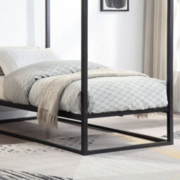 SlumberWorx Ashwell Modern Four 4 Poster Black Single Metal Bed Frame - thumbnail 3