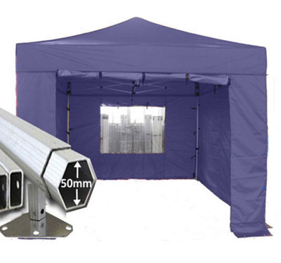Crocodile Trading 3M X 3M Extreme 50 Commercial Instant Shelter Pop Up Gazebos Frame, Canopy & Sides - Navy Blue - image 1