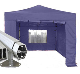 Crocodile Trading 3M X 3M Extreme 50 Commercial Instant Shelter Pop Up Gazebos Frame, Canopy & Sides - Navy Blue - thumbnail 1