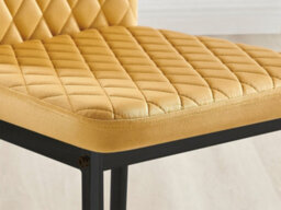 Furniturebox Uk Giovani 4 Black Dining Table & 4 Mustard Velvet Milan Black Leg Chairs - thumbnail 9